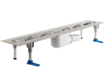 HL Edelstahl Duschrinne zum Einbau an der Wand (flache Ausführung) 1300 mm