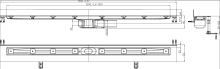 HL Edelstahl Duschrinne zum Einbau an der Wand (flache Ausführung) 1300 mm