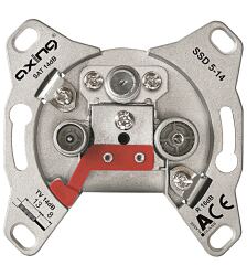 SAT Durchgangdose 3Loch,Radio/TV/SAT,Cl.A,14dB,o.R.,SSD 5-14